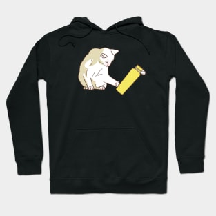 Cat knocking yellow water bottle Hoodie